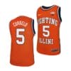 Andre Curbelo Jersey #5 Illinois Fighting Illini College Basketball Replica Jerseys - Orange