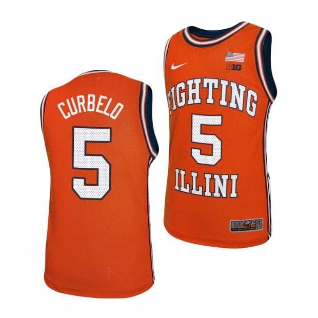 Andre Curbelo Jersey #5 Illinois Fighting Illini College Basketball Replica Jerseys - Orange