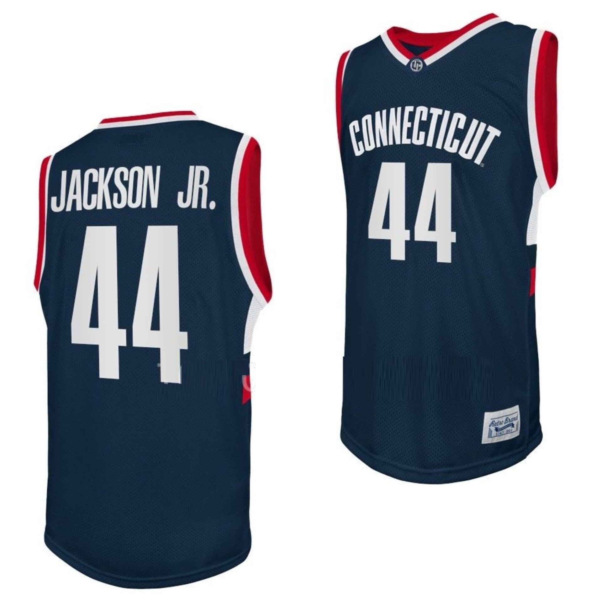 Andre Jackson Jersey UConn Huskies College Basketball Navy Retro #44