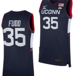 Azzi Fudd Jersey UConn Huskies College Basketball Navy Replica #35