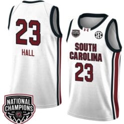 Bree Hall Jersey #23 South Carolina Gamecocks 2024 NCAA Basketball National Champions White Red