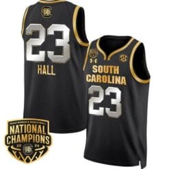 Bree Hall Jersey #23 South Carolina Gamecocks Basketball 2024 National Champions All Stitched Black Gold