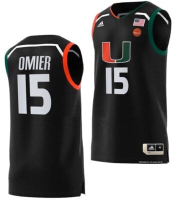 Norchad Omier Jersey Miami Hurricanes College Basketball Swingman Black #15