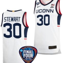 Breanna Stewart Jersey #30 UConn Huskies Basketball 2024 NCAA March Madness Final Four White