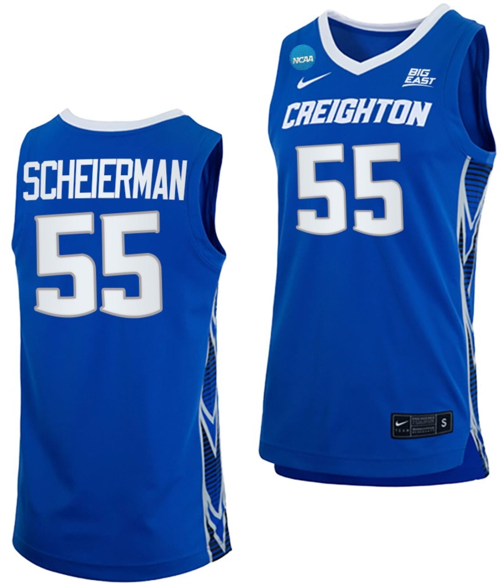 Baylor Scheierman Jersey #55 Creighton Bluejays College Basketball 2023 NCAA March Madness Blue
