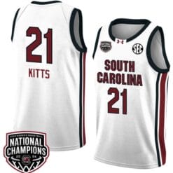 Chloe Kitts Jersey #21 South Carolina Gamecocks 2024 NCAA Basketball National Champions White Red