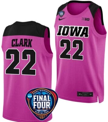 Caitlin Clark Jersey #22 Iowa Hawkeyes Basketball 2024 NCAA March Madness Final Four Pink