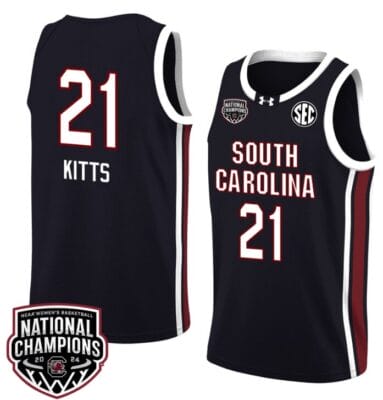 Chloe Kitts Jersey #21 South Carolina Gamecocks 2024 NCAA Basketball National Champions Black