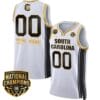 Custom South Carolina Gamecocks Basketball Jersey Name and Number 2024 National Champions All Stitched White Gold