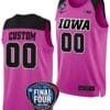 Custom Iowa Hawkeyes Jersey Basketball Name And Number 2024 NCAA March Madness Final Four Pink