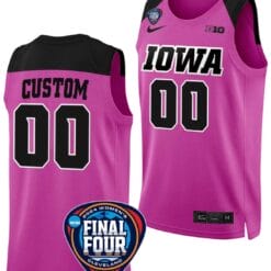 Custom Iowa Hawkeyes Jersey Basketball Name And Number 2024 NCAA March Madness Final Four Pink