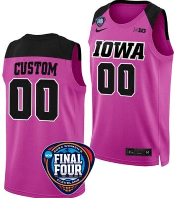 Custom Iowa Hawkeyes Jersey Basketball Name And Number 2024 NCAA March Madness Final Four Pink