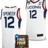 Cam Spencer Jersey #12 UConn Huskies Basketball 2024 NCAA March Madness Final Four White