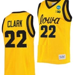 Caitlin Clark Jersey #22 Iowa Hawkeyes College Basketball 2023 NCAA March Madness Gold