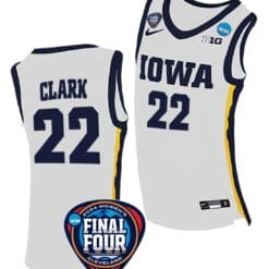 Caitlin Clark Jersey #22 Iowa Hawkeyes Basketball 2024 NCAA March Madness Final Four White