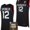 Cam Spencer Jersey #12 UConn Huskies Basketball 2024 NCAA March Madness Final Four Navy