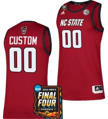Custom NC State Wolfpack Jersey Name and Number 2024 NCAA March Madness Final Four Basketball Red