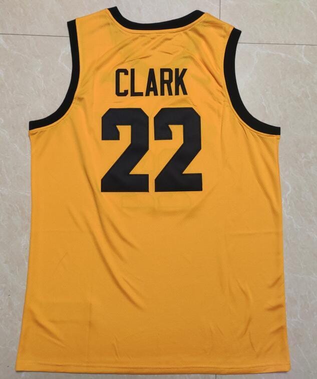 Caitlin Clark Jersey #22 Iowa Hawkeyes College Basketball Stitched Yellow - Image 2