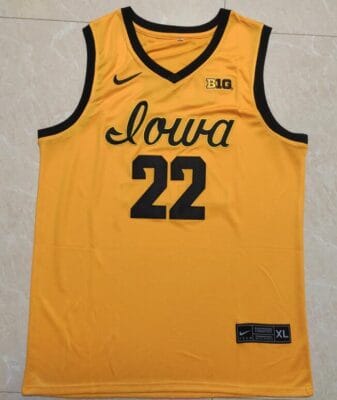 Caitlin Clark Jersey #22 Iowa Hawkeyes College Basketball Stitched Yellow 3
