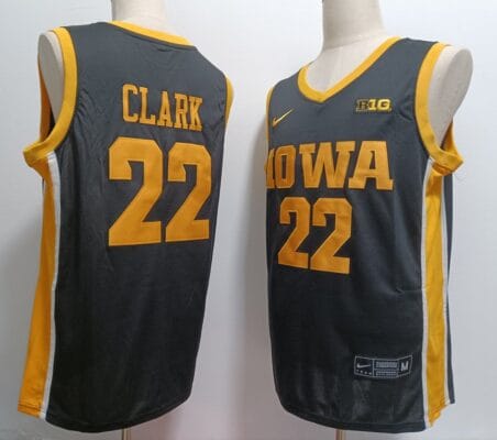 Caitlin Clark Jersey #22 Iowa Hawkeyes Ncaa College Basketball Black Gold