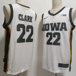 Caitlin Clark Jersey #22 Iowa Hawkeyes Ncaa College Basketball White Black