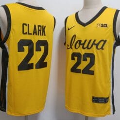 Caitlin Clark Jersey #22 Iowa Hawkeyes asketball Stitched Yellow