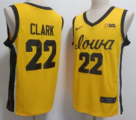 Caitlin Clark Jersey #22 Iowa Hawkeyes asketball Stitched Yellow