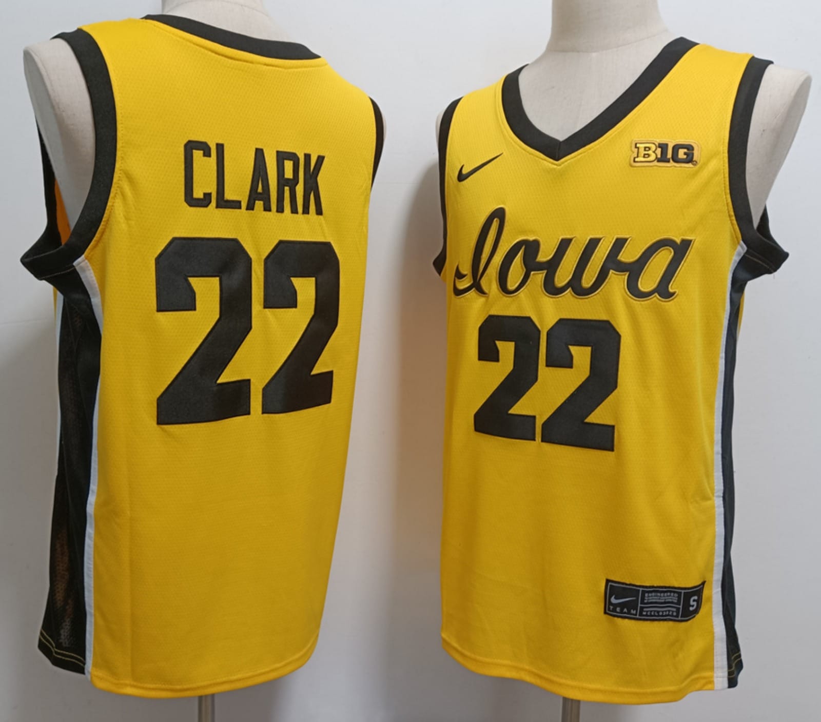 Caitlin Clark Jersey #22 Iowa Hawkeyes asketball Stitched Yellow