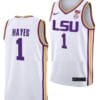 Cam Hayes Jersey LSU Tigers College Basketball Limited White #1