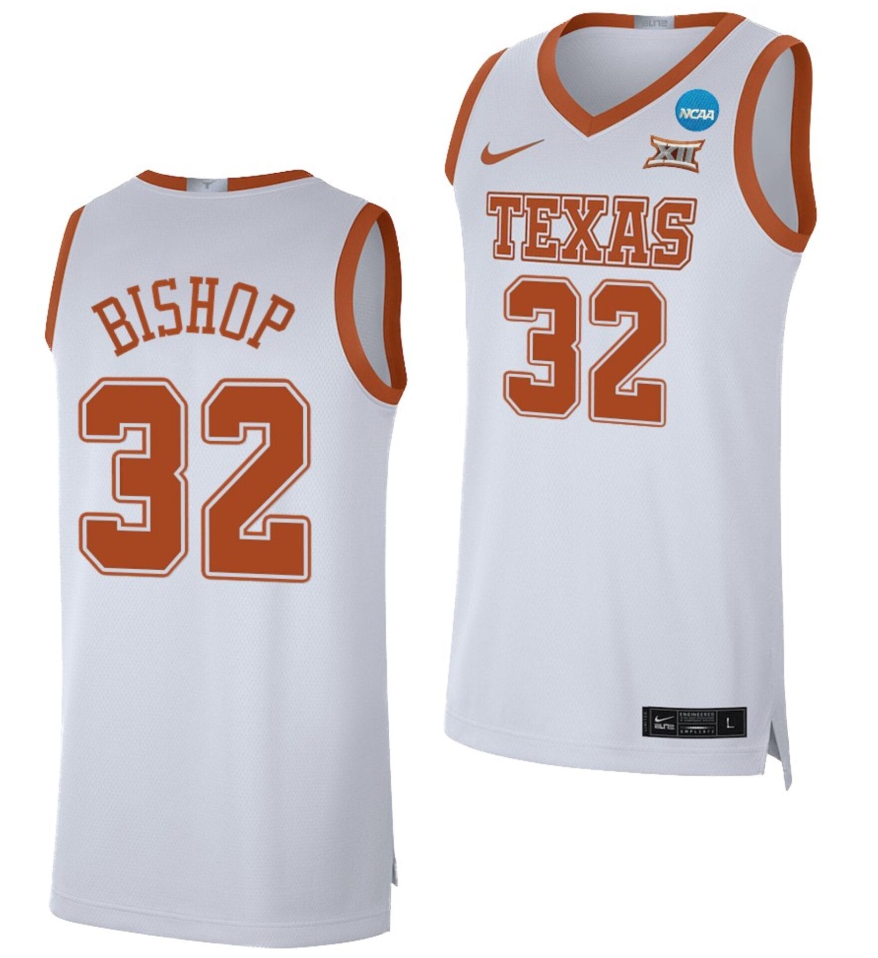Christian Bishop Jersey #32 Texas Longhorns College Basketball 2023 NCAA March Madness White