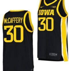 Connor McCaffery Jersey Iowa Hawkeyes College Basketball Black #30