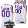 Custom LSU Tigers Jersey College Basketball 2023 NCAA Final Four Garnet