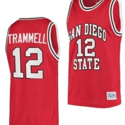 Darrion Trammell Jersey #12 San Diego State Aztecs College Basketball Red Retro