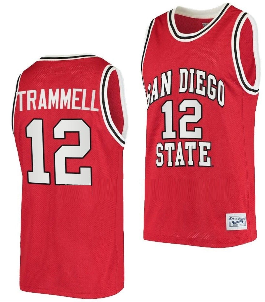 Darrion Trammell Jersey #12 San Diego State Aztecs College Basketball Red Retro
