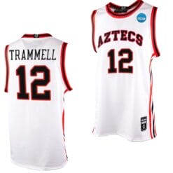 Darrion Trammell Jersey #12 San Diego State Aztecs College Basketball 2023 NCAA March Madness White