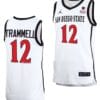 Darrion Trammell Jersey #12 San Diego State Aztecs College Basketball Home White