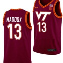 Dairus Maddox Jersey Virginia Tech Hokies College Basketball Swingman Maroon #13