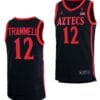 Darrion Trammell Jersey #12 San Diego State Aztecs College Basketball Black