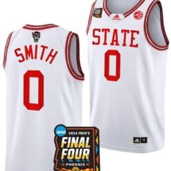 DJ Horne Jersey #0 NC State Wolfpack 2024 NCAA March Madness Final Four Basketball White