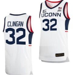 Donovan Clingan Jersey UConn Huskies College Basketball White Replica #32