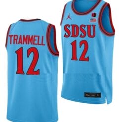Darrion Trammell Jersey #12 San Diego State Aztecs College Basketball Blue Alternate