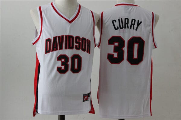Stephen Curry Jersey #30 Davidson Wildcats NCAA Basketball White