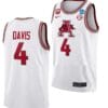 Davonte Davis Jersey #4 Arkansas Razorbacks College Basketball 2023 NCAA March Madness White
