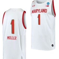 Diamond Miller Jersey #1 Maryland Terrapins College Basketball 2023 NCAA March Madness White