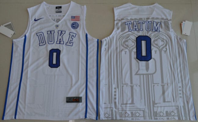 Jayson Tatum Jersey #0 Duke Blue Devils Basketball NCAA Basketball White