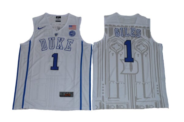 Harry Giles Jersey #1 Duke Blue Devils Basketball NCAA Basketball White