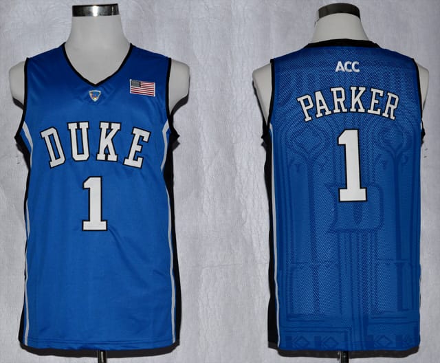 Jabari Parker Jersey #1 Duke Blue Devils Basketball NCAA Basketball New Blue