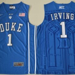 Kyrie Irving Jersey #1 Duke Blue Devils Basketball NCAA Basketball Blue V-neck