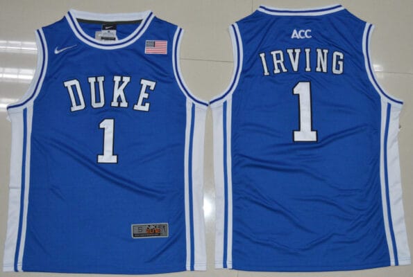 Kyrie Irving Jersey #1 Duke Blue Devils Basketball NCAA Basketball Blue Vintage