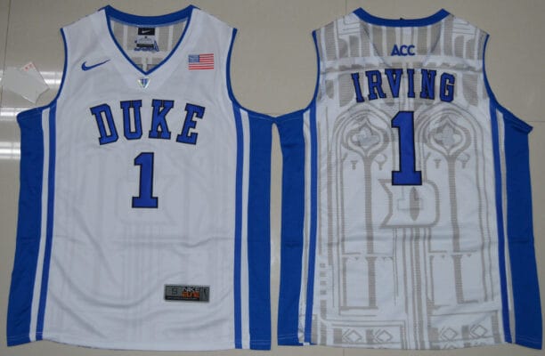 Kyrie Irving Jersey #1 Duke Blue Devils Basketball NCAA Basketball White V-neck Elite